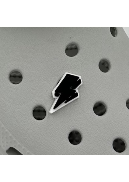 Terlik Süsü ve Aksesuarı , Çanta Süsü – Renkli Jibbitz 3D Kabartmalı Şimşek Görselli Figür Aksesuarı