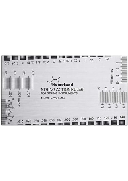 Paslanmaz Çelik Tel Aksiyon Cetveli Gitar Kurulum Ölçer Luthier Ölçüm Aleti Elektrik, Akustik ve Bas Gitarlar Için Kullanım Kılavuzu