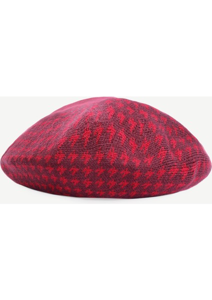 Yün Karışımlı Bordo Fransız Şapkası