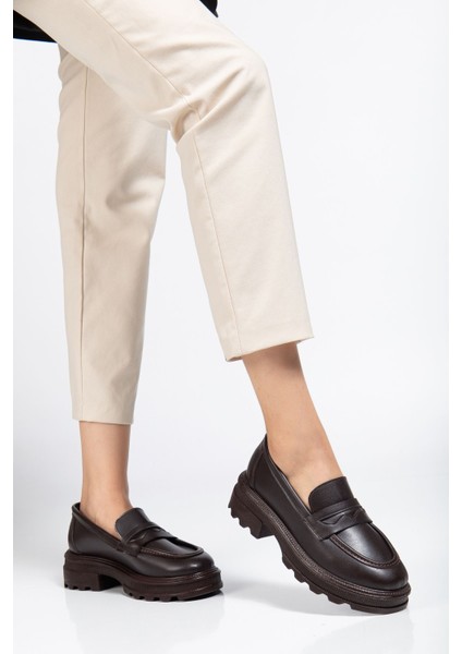 746-759 Kahve Günlük Yüksek Tabanlı Loafer Ayakkabı