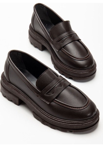 746-759 Kahve Günlük Yüksek Tabanlı Loafer Ayakkabı fırsatları