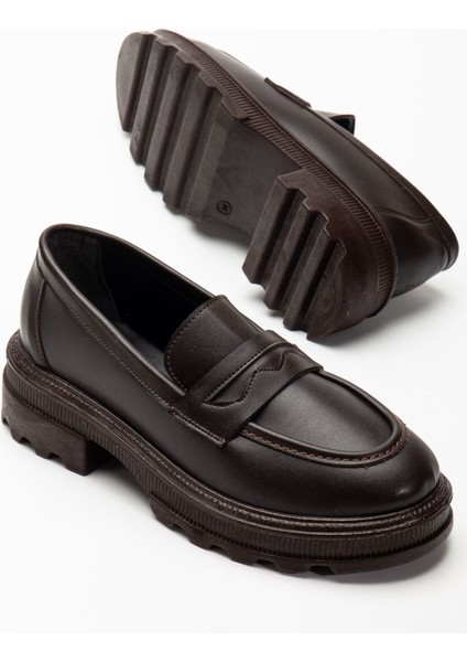 746-759 Kahve Günlük Yüksek Tabanlı Loafer Ayakkabı indirimleri
