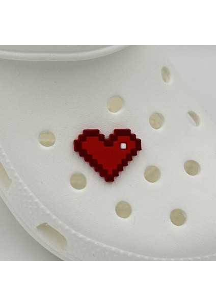 Terlik Süsü ve Aksesuarı , Çanta Süsü – Renkli Jibbitz Minecrft Kalp Görselli Figür Aksesuarı