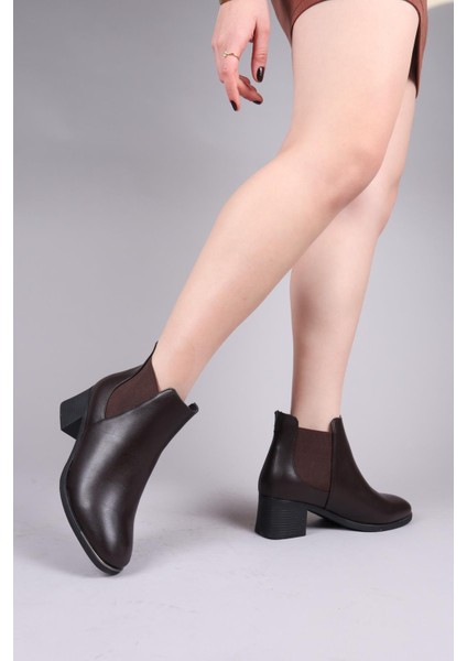 Mildura Lastikli Alçak Topuklu Bot Kahverengi