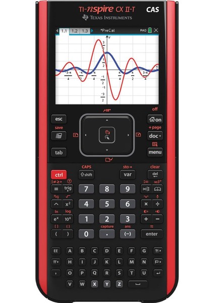 Instruments Tı-Nspire Cx Iı-T Cas Grafik Hesap Makinesi (800 Fonksiyon, Renkli Gösterim, 3D Ekran) Siyah Kırmızı