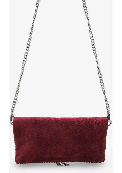 Bellara Kadın Hakiki Deri Günlük Çanta - Bordo Süet