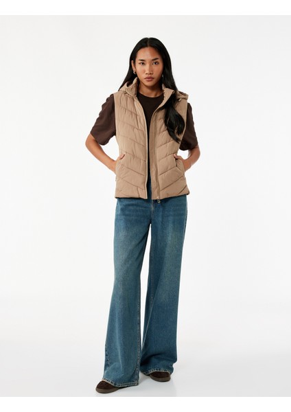 Rahat Kalıp Kolsuz Cepli Fermuarlı Kapüşonlu Şişme Yelek fiyatları