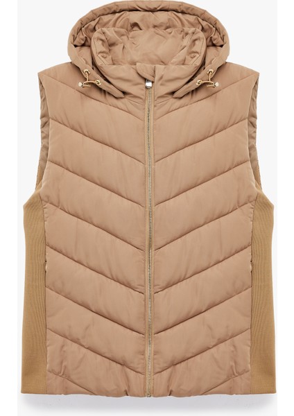 Rahat Kalıp Kolsuz Cepli Fermuarlı Kapüşonlu Şişme Yelek modelleri