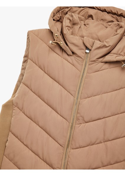 Rahat Kalıp Kolsuz Cepli Fermuarlı Kapüşonlu Şişme Yelek indirimleri