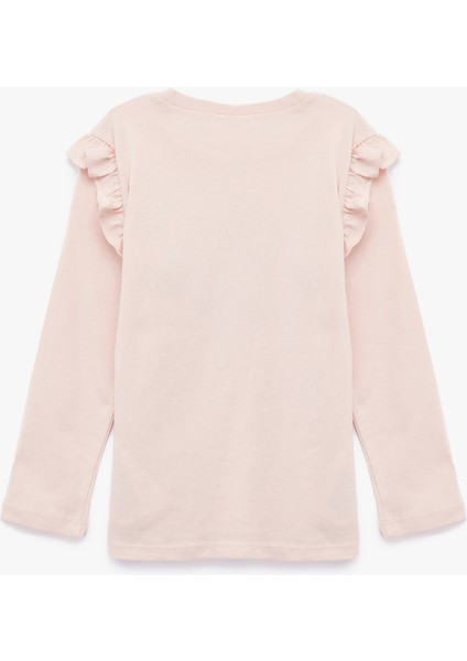 Balerin Baskılı Uzun Kollu Bisiklet Yaka Pamuklu Tişört fiyatları