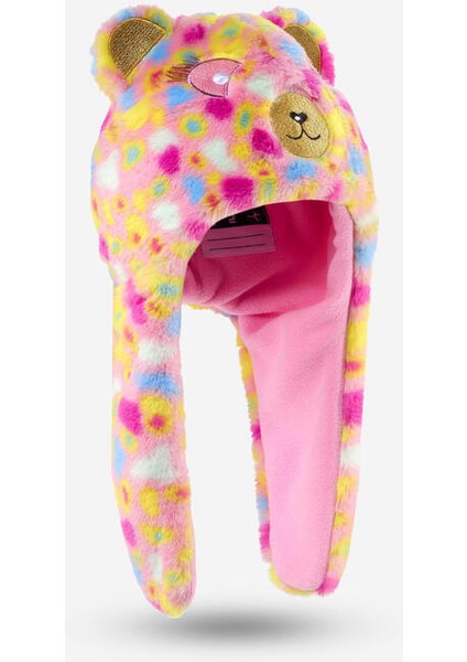 Çocuk Kayak Beresi - Peru Tipi - Pembe / Mavi / Sarı