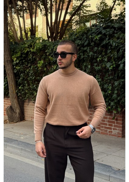 Acton Erkek %100 Organik Pamuk Bisiklet Yaka Triko Kazak