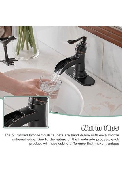 Şelale Çıkışı, Tek Kollu Lavabo Musluğu, Lavabo, Orb Yağı Ovulmuş, 9233 fiyatları