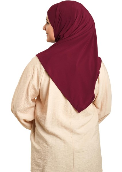 Bordo Pratik Hazır Geçmeli Tesettür Eşarp Sandy Kumaş Kendinden Boneli 1290_16 indirimleri