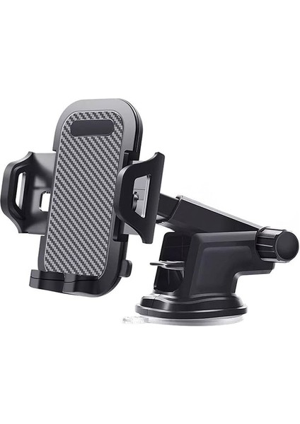 Vantuzlu Ayarlanabilir Araç İçi Telefon Tutucu 360° Döner Başlık ve Silikon Ped ile Uyumlu Cihazlar