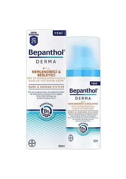 Bepanthol Derma Neml& Besl. SPF25 Günlük Yüz Bakim Kremi̇ 50 ml