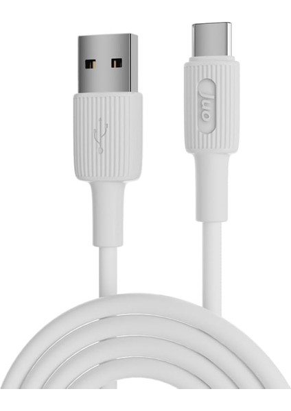 12W Usb-A To Type-C Silikon Hızlı Şarj ve Data Kablosu Beyaz 2 Metre