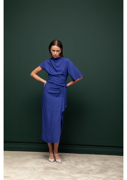 Asimetrik Drapeli Elbise 26W40826 fırsatları