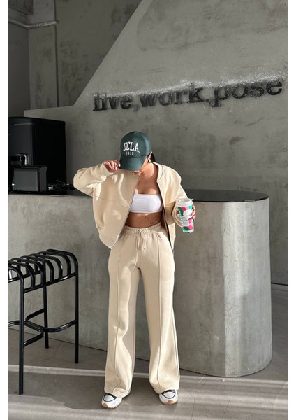 Kadın 3 Iplik Şardonlu Cepli Premium Eşofman Takımı NBHS001 indirimleri