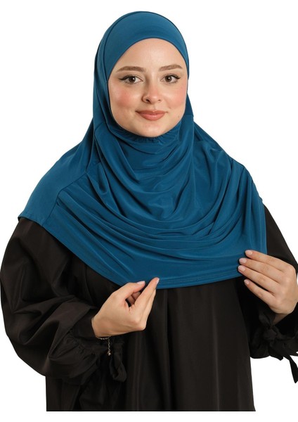 P. Mavisi Pratik Hazır Geçmeli Tesettür Eşarp Sandy Kumaş Kendinden Boneli 1290_17 modelleri