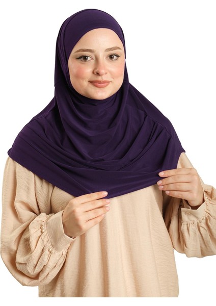 Mürdüm Pratik Hazır Geçmeli Tesettür Eşarp Sandy Kumaş Kendinden Boneli 1290_07 fiyatları