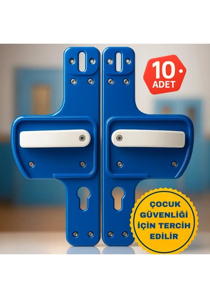 Bariyerli Kapı Kolu |çocuk Güvenlikli | Okul, Kreş ve Eğitim Alanlarına Uygun 10 Adet