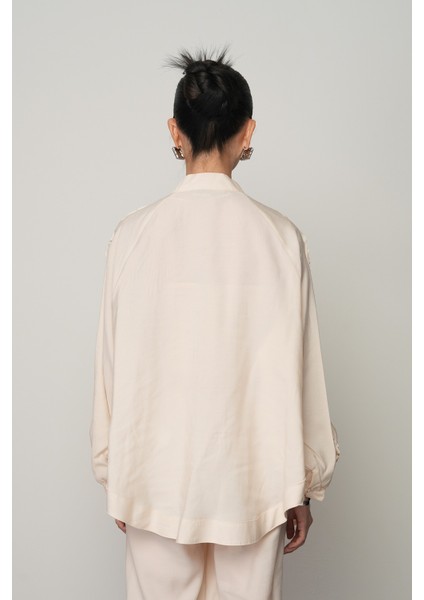 Kadın Şerit Gül ve Taş Detaylı Düz Oversize Kimono indirimleri