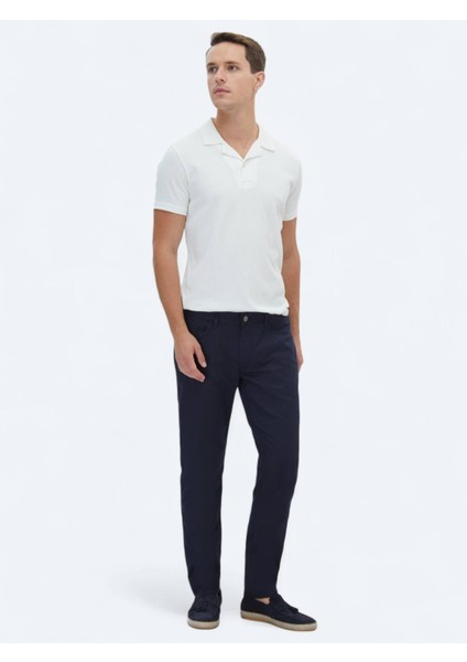 Lacivert Denim Slim Fit Casual Pamuk Karışımlı Pantolon