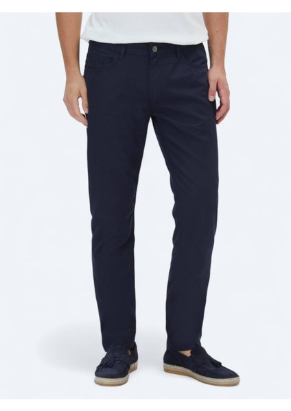 Lacivert Denim Slim Fit Casual Pamuk Karışımlı Pantolon fiyatları