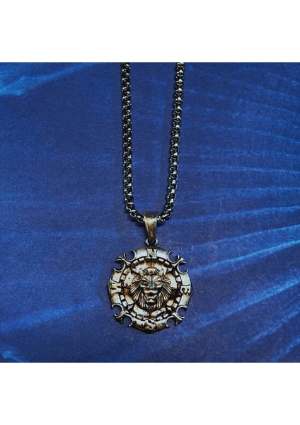 Aslan El Işçiliği 925 Ayar Gümüş Erkek Kolye