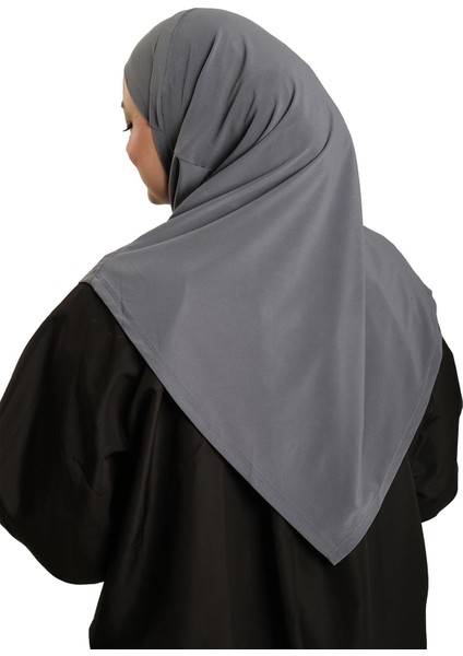 Antrasit Pratik Hazır Geçmeli Tesettür Eşarp Sandy Kumaş Kendinden Boneli 1290_25 indirimleri