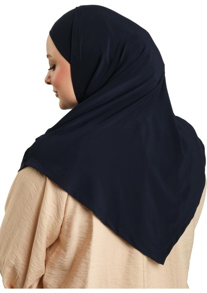 Lacivert Pratik Hazır Geçmeli Tesettür Eşarp Sandy Kumaş Kendinden Boneli 1290_02 indirimleri