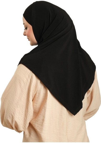 Siyah Pratik Hazır Geçmeli Tesettür Eşarp Sandy Kumaş Kendinden Boneli 1290_01 indirimleri