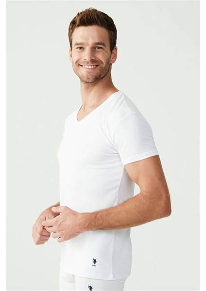 Erkek Beyaz 2 Li V Yaka Atlet 80194 modelleri