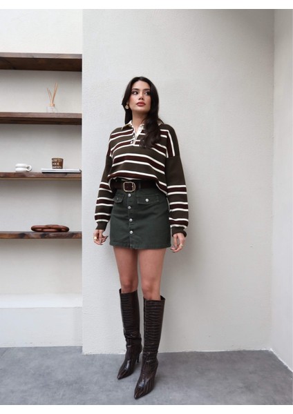 Kapak Cepli Denim Etek modelleri