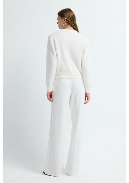 Uzun Kol Triko Kazak Ekru 13945303000
