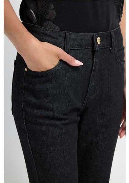Ispanyol Paça Denim Pantolon Siyah 15345843000 fırsatları