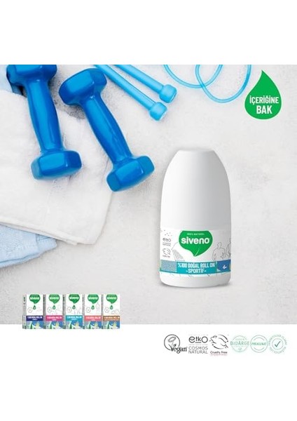 Siveno %100 Doğal Roll-On Sportif Sporcu Deodorant Ter Kokusu Önleyici Bitkisel Lekesiz Vegan 50 ml fiyatları