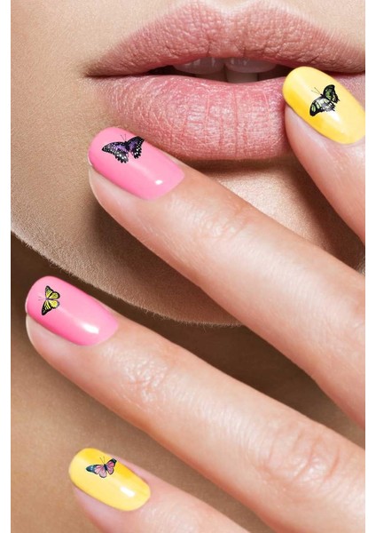 Artikel Kelebek Tırnak Dövmesi, Tırnak Tattoo, Nail Art, Tırnak Sticker modelleri