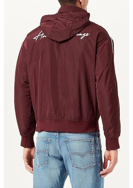 Erkek Regular Fit Omuzları Şeritli Fermuarlı Mont - Bordo fiyatları