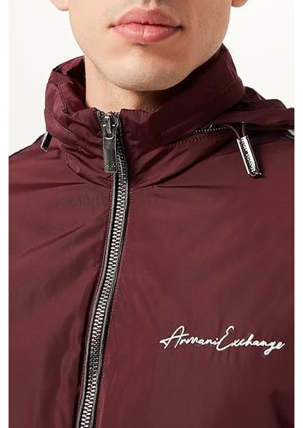 Erkek Regular Fit Omuzları Şeritli Fermuarlı Mont - Bordo modelleri