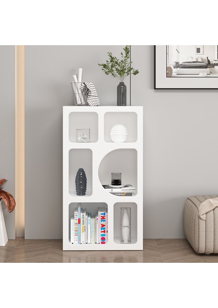 Bohem Kitaplık 90 cm Mebran - Beyaz