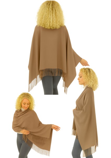 1 Adet Kadın Büyük Bedene Uygun Ekstra Yumuşak Dokulu Püskül Detaylı Kışlık Atkı Omuz Şalı modelleri