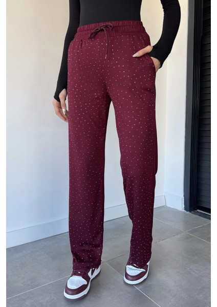 Kadın Yüksek Bel Taş Işlemeli Çift Cepli Bel Lastikli Pantolon P-00018985 fiyatları