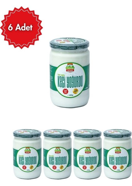 Tam Yağlı Keçi Yoğurdu 600 gr x 6 Adet – Doğal, Katkısız, Yöresel Çiftlik Üretimi