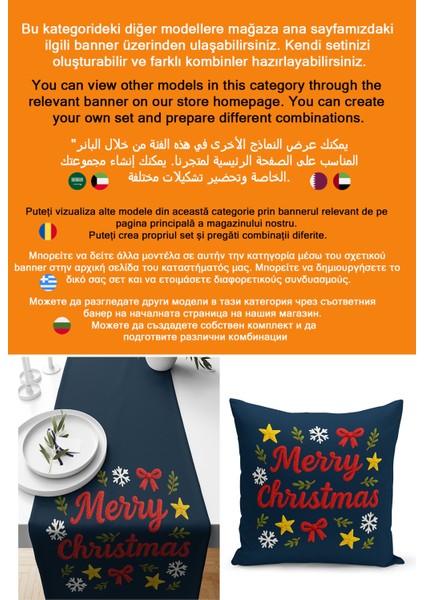 Yılbaşı Serisi Çift Tarafı Dijital Baskılı 4'lü Kırlent Kılıfı Seti (Christmas Noel Cushion Cover) fırsatları
