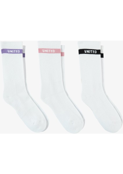 Unıted4 Kadın Beyaz 3'lü Çorap