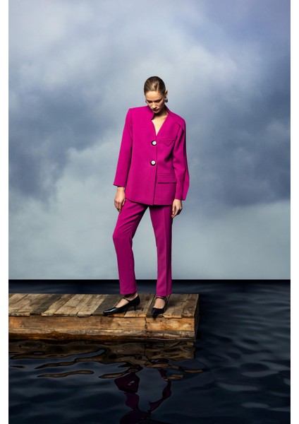 Düğmeli Düz Kesim Pantolon 26W20804 indirimleri