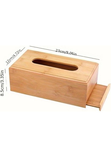 (Masa Üstü Bambu Peçetelik, 23 cm Masaüstü Peçete Kutusu, Bambu Kağıt Mendil Kutusu) fırsatları