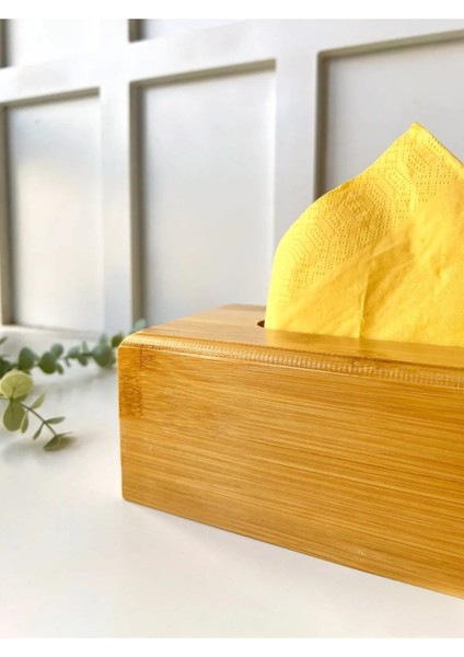 (Masa Üstü Bambu Peçetelik, 23 cm Masaüstü Peçete Kutusu, Bambu Kağıt Mendil Kutusu)